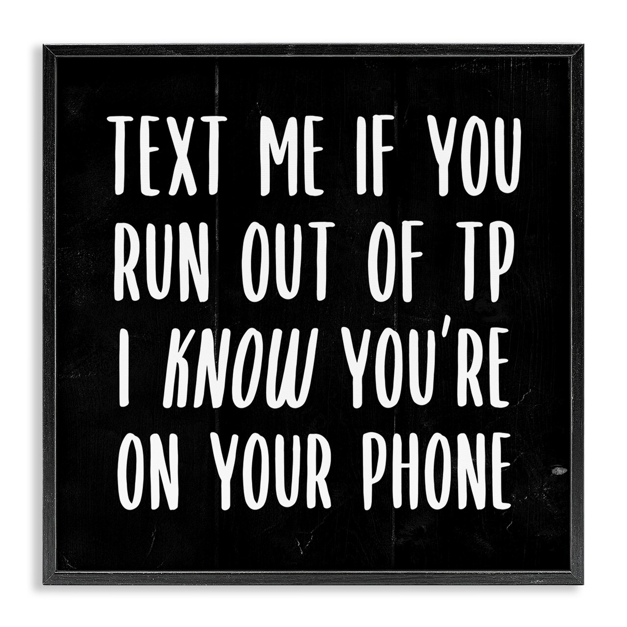 Stupell Industries Text Me For TP Funny Bathroom Framed Giclee Art